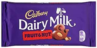 CADBURY DAIRY MILK  FRUIT & NUT 110G