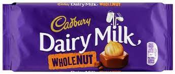 CADBURY DAIRY MILK  WHOLE NUT 120G